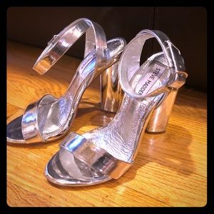 Steve Madden silver strappy heels